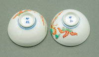 Japanese Qinghua Doucai Rooster Cups, Pair